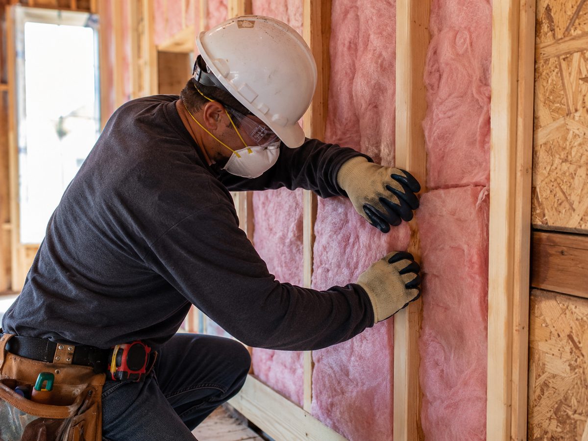 Angels Insulation LLC crew installing fiberglass insulation in a Washington home